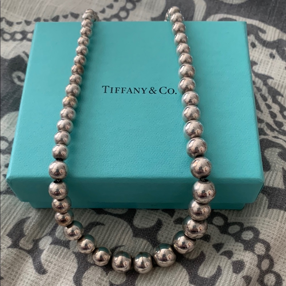 Tiffany & Co. Silver Graduated Bead Necklace